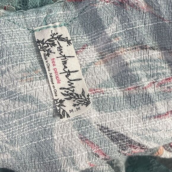 Intimately Free People Bellflower Teal Floral Lace Tank Sz M - Picture 6 of 8